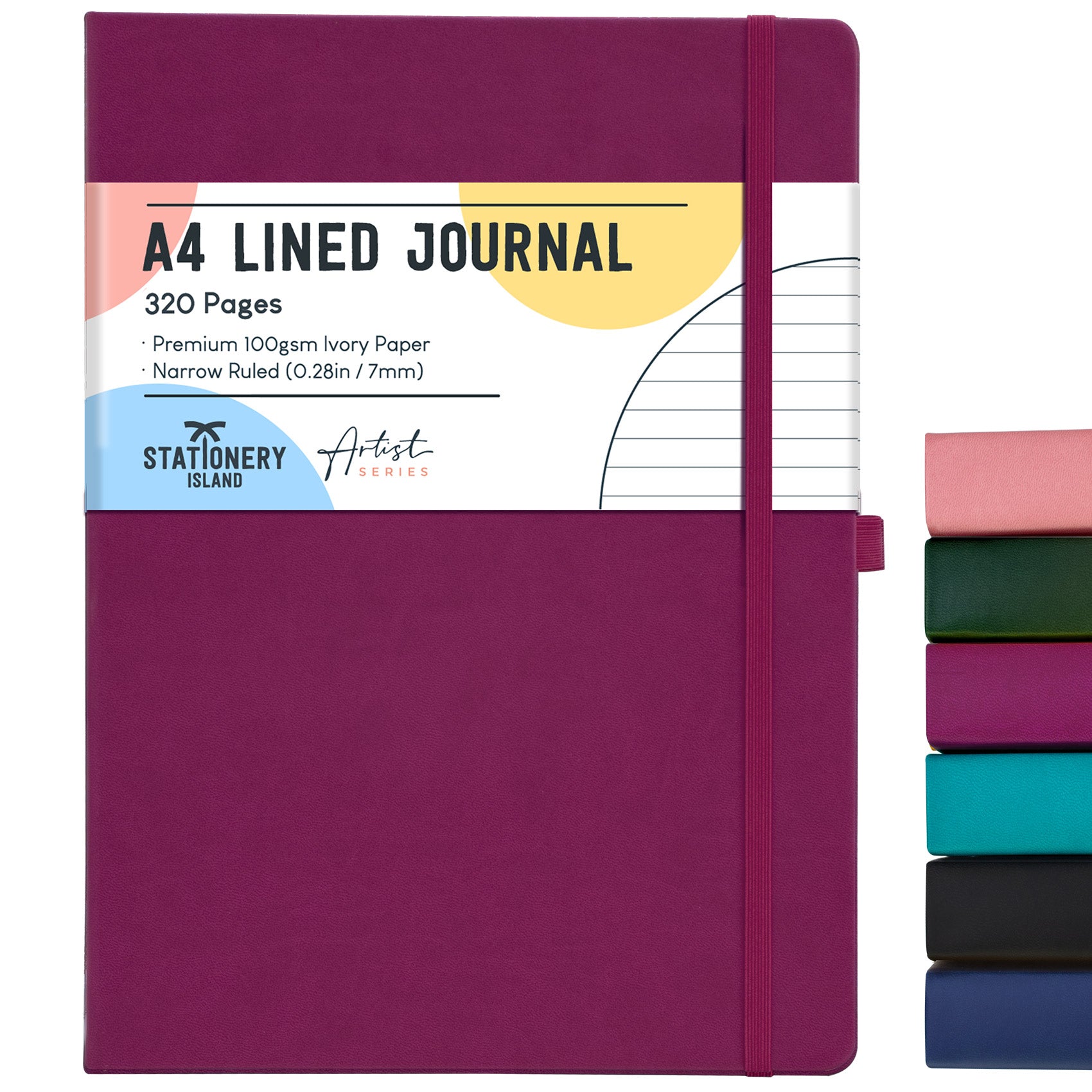 stationery-island-journals-a4-journal-liniert-berry-320-seiten image 1