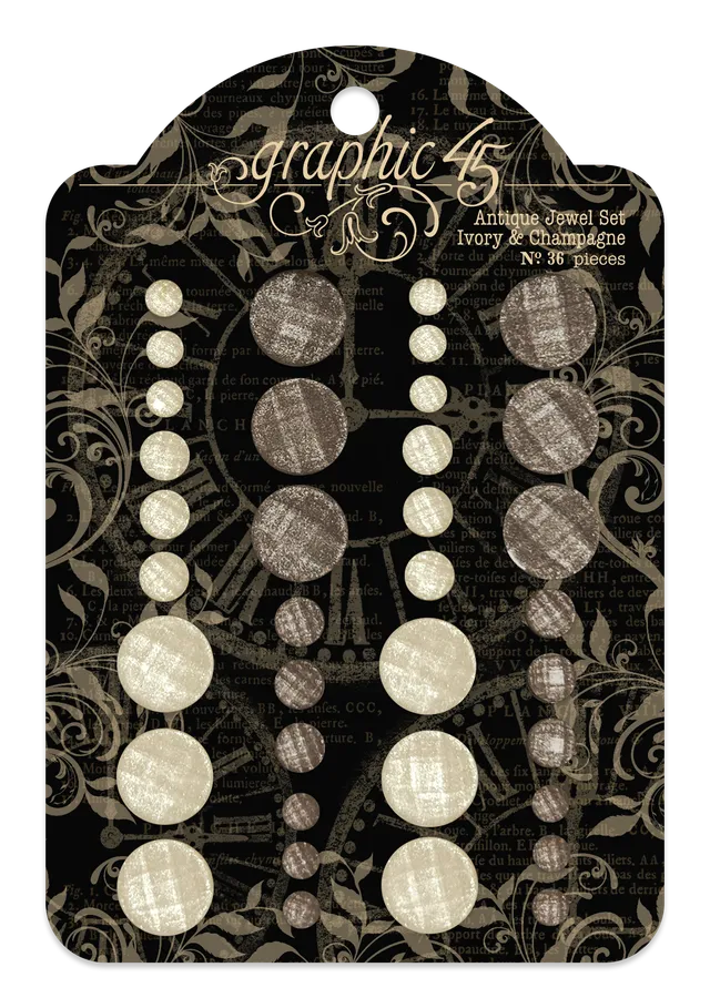 graphic-45-antique-jewel-set-ivory-champagne-36-steine image 1