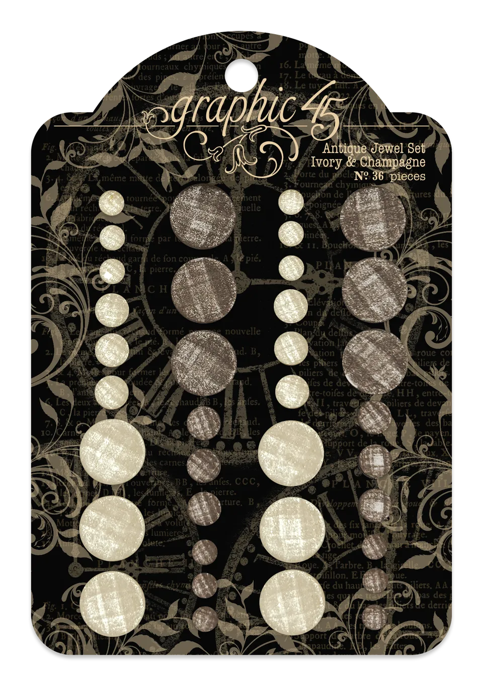 graphic-45-antique-jewel-set-ivory-champagne-36-steine image 1