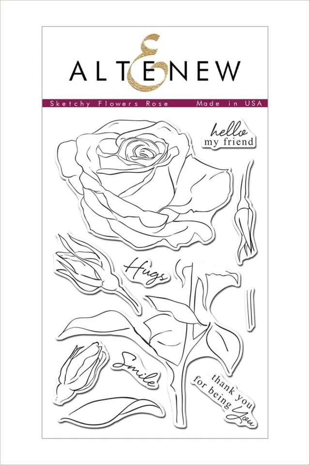altenew-sketchy-flowers-rose-stempelset-4x6-zoll image 1