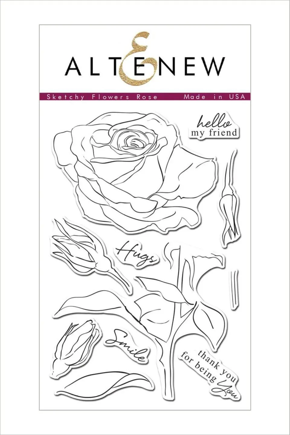 altenew-sketchy-flowers-rose-stempelset-4x6-zoll image 1