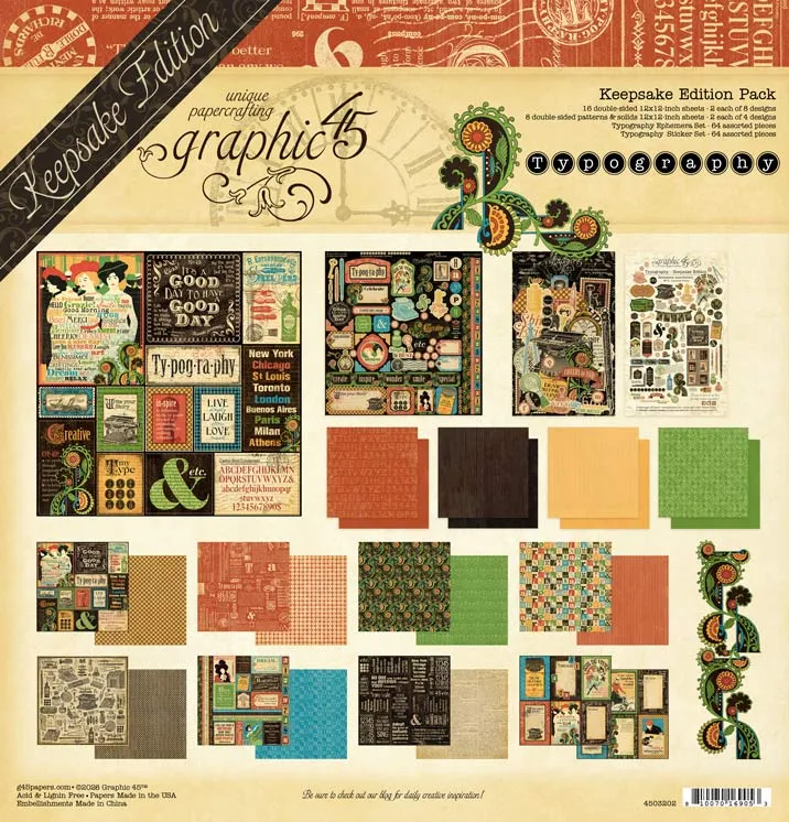 graphic-45-typography-keepsake-edition-papier-set-12x12 image 1