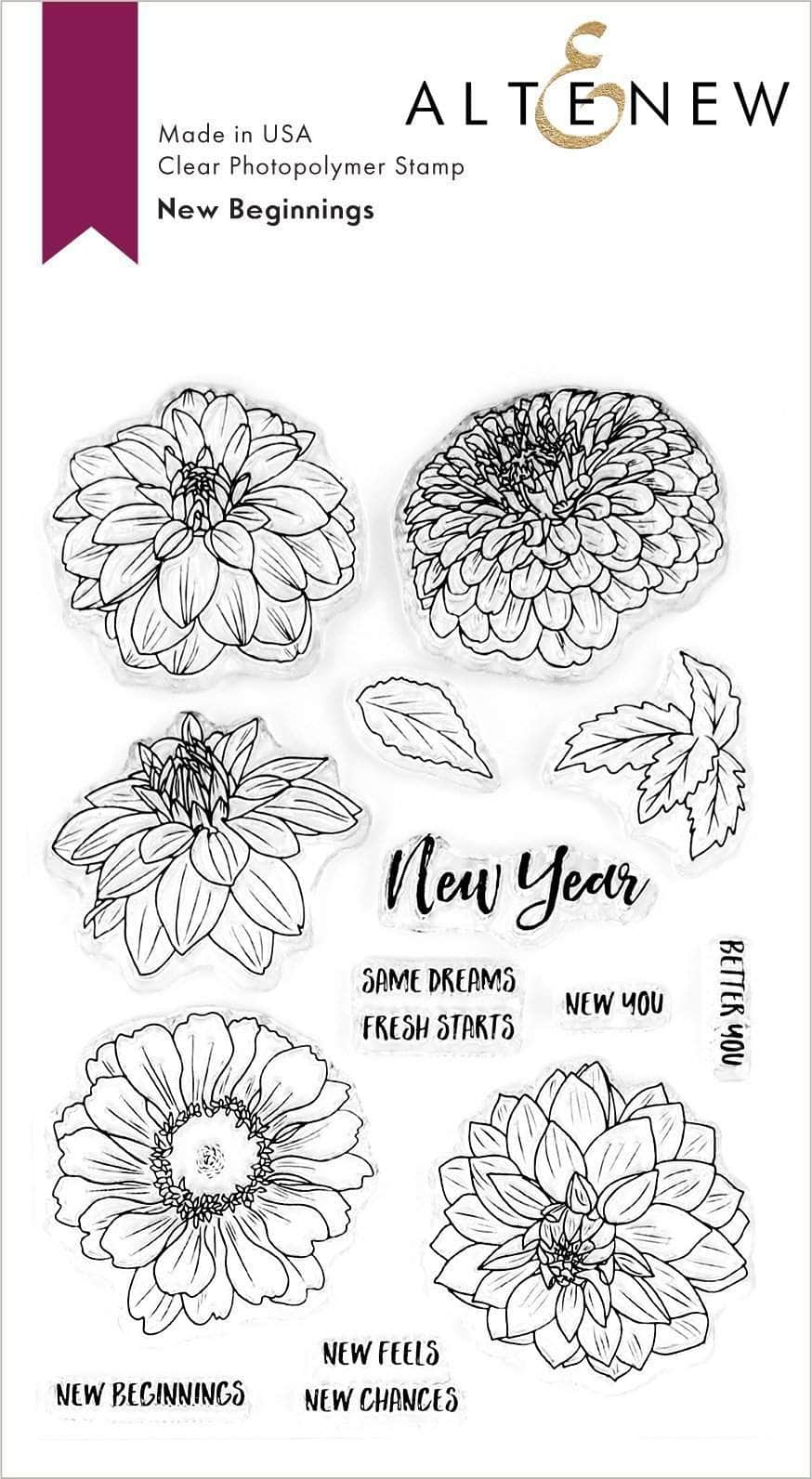 altenew-new-beginnings-stempelset-blumen-13-teilig image 1