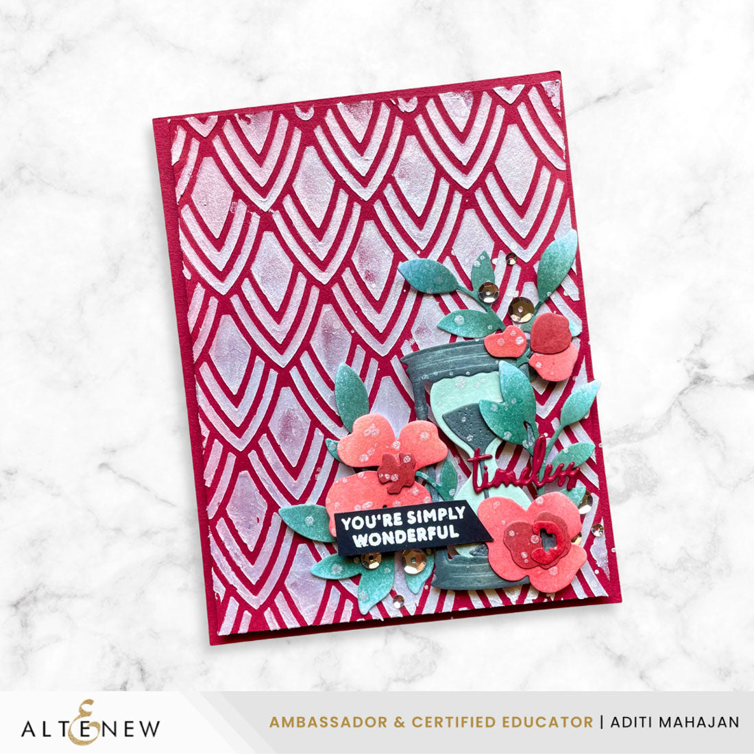 altenew-pointweave-stencil-6x6-geometrie-schablone image 3