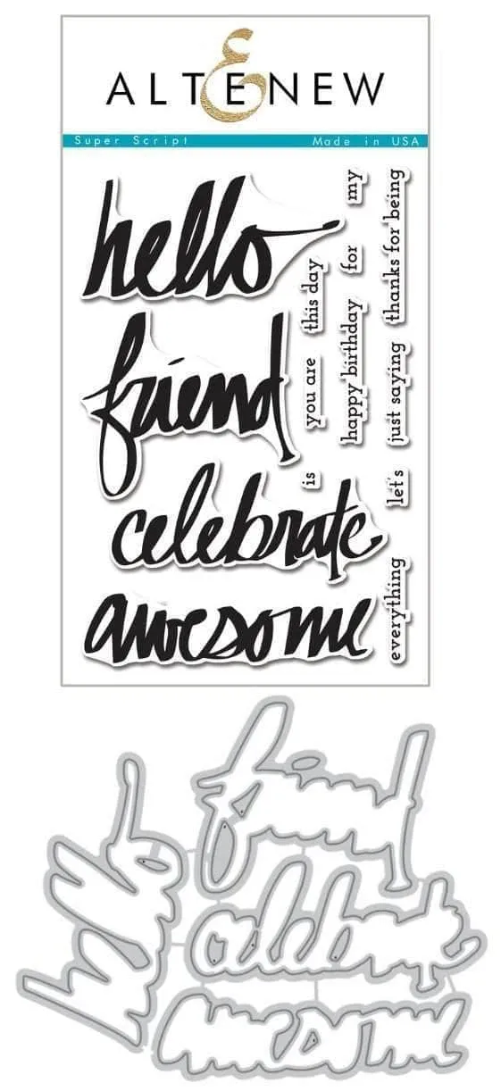 altenew-stamps-super-script-stamp-die-bundle-schrift-4x6 image 1