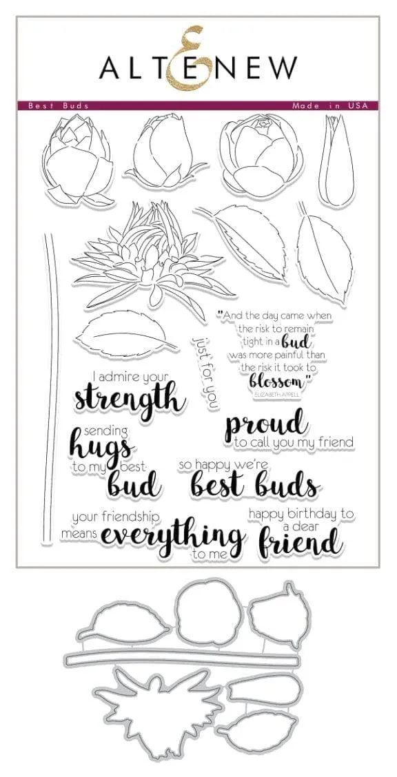 altenew-stamps-best-buds-stempel-budding-thanks-stanzen-bundle image 1