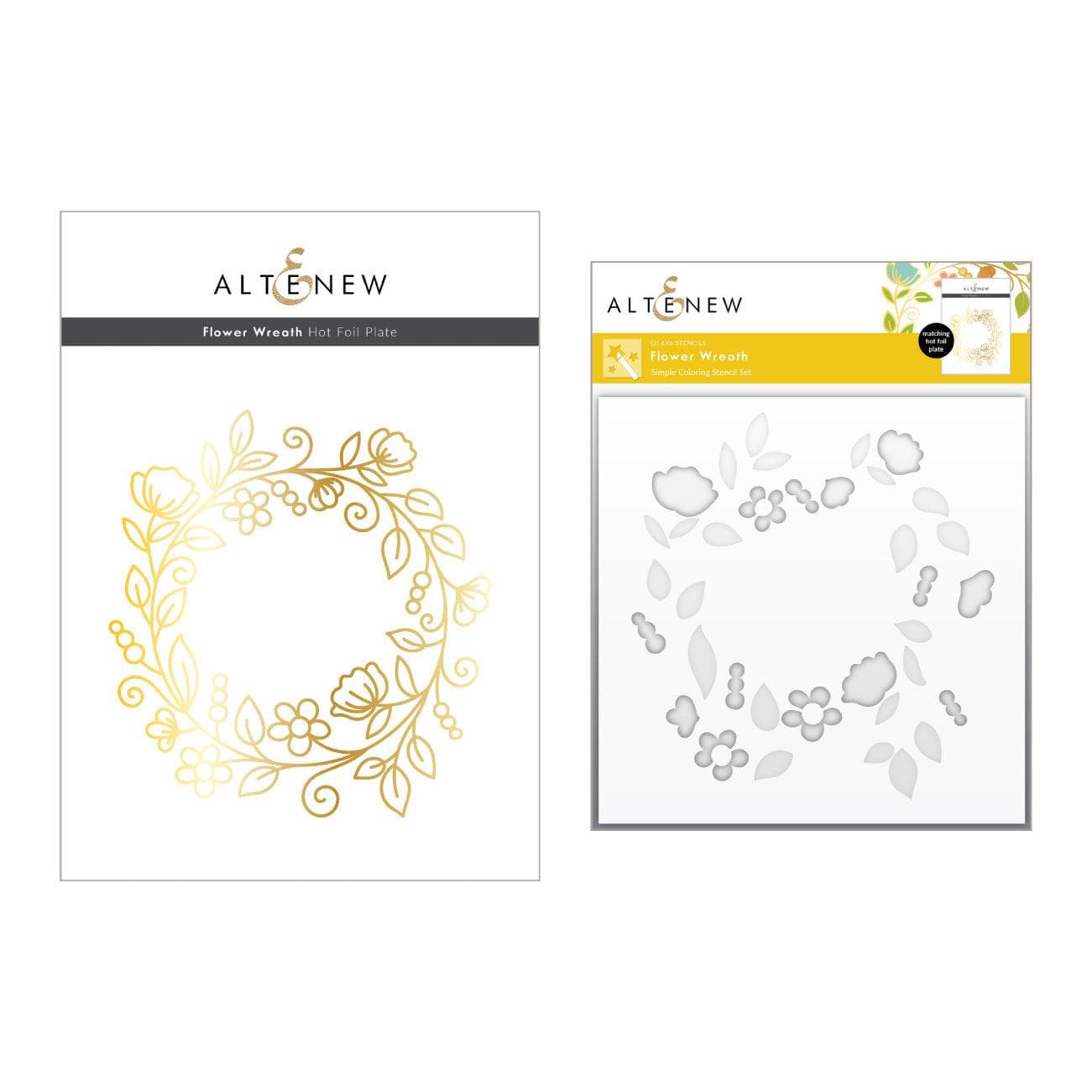 altenew-flower-wreath-hot-foil-plate-blumenkranz-set image 1