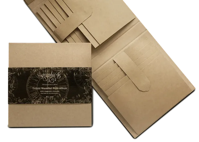 graphic-45-staples-trifold-waterfall-folio-album-kraft image 1