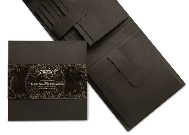 graphic-45-trifold-waterfall-folio-album-schwarz-7-5 image 1