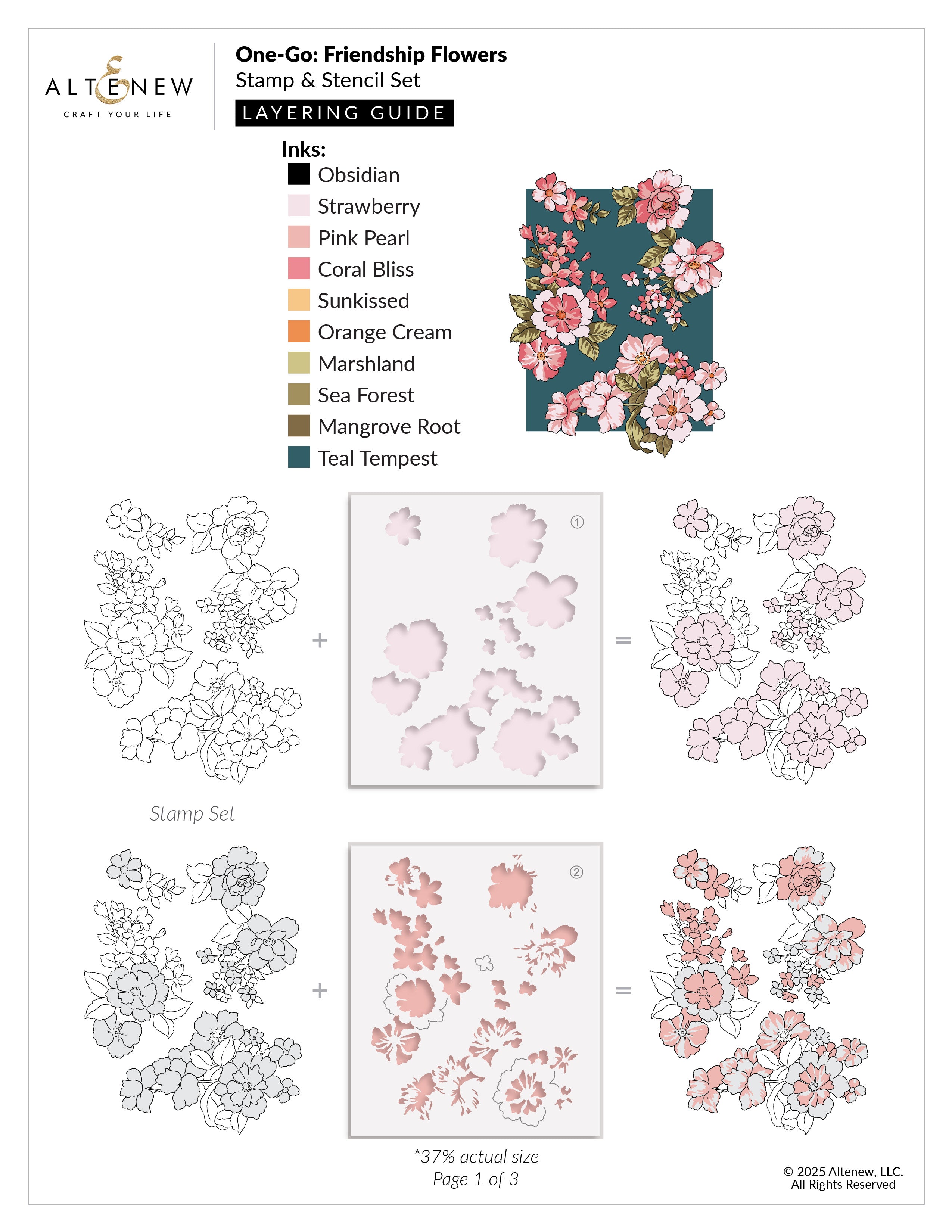 altenew-one-go-friendship-flowers-stempel-schablone-stanze-bundle image 3