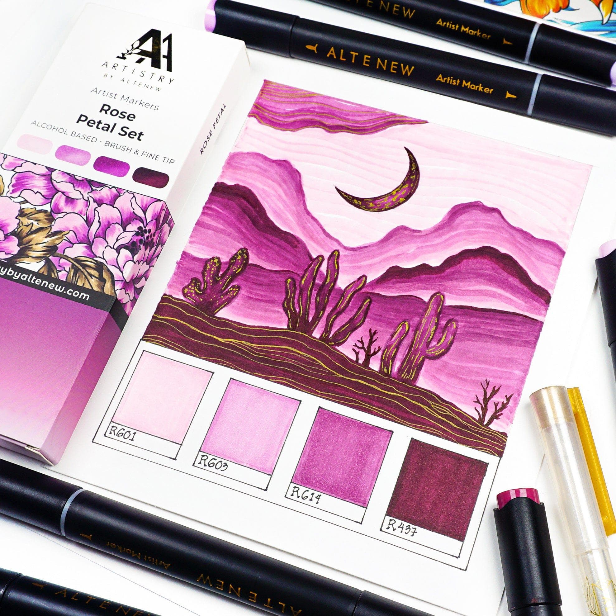 altenew-artist-alcohol-markers-rose-petal-set-4-marker-rosa image 6