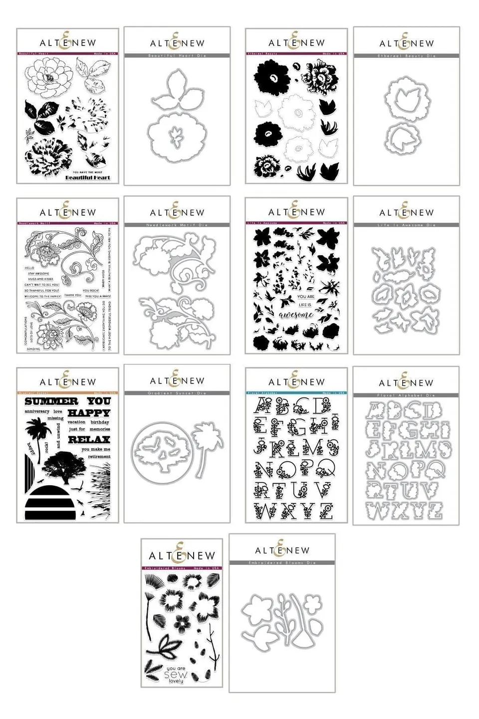 altenew-sew-in-love-stempel-stanz-bundle-14-teilig-floral image 1