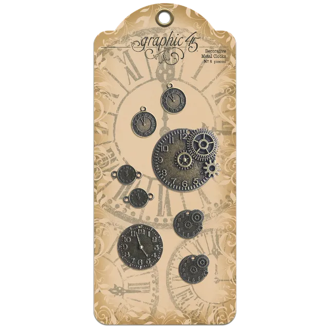 graphic-45-staples-decorative-metal-clocks-metall-uhren-8-st-ck image 1