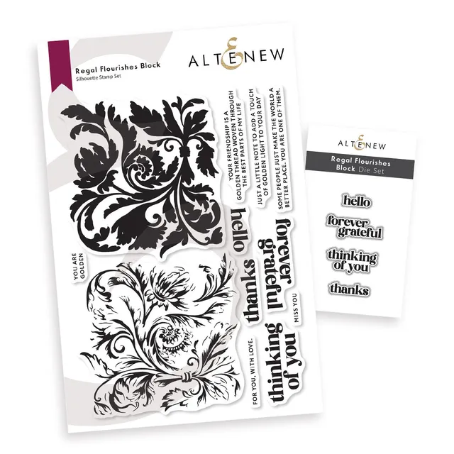 altenew-regal-flourishes-stempelset-block-6x8-komplett-bundle-stanze image 1