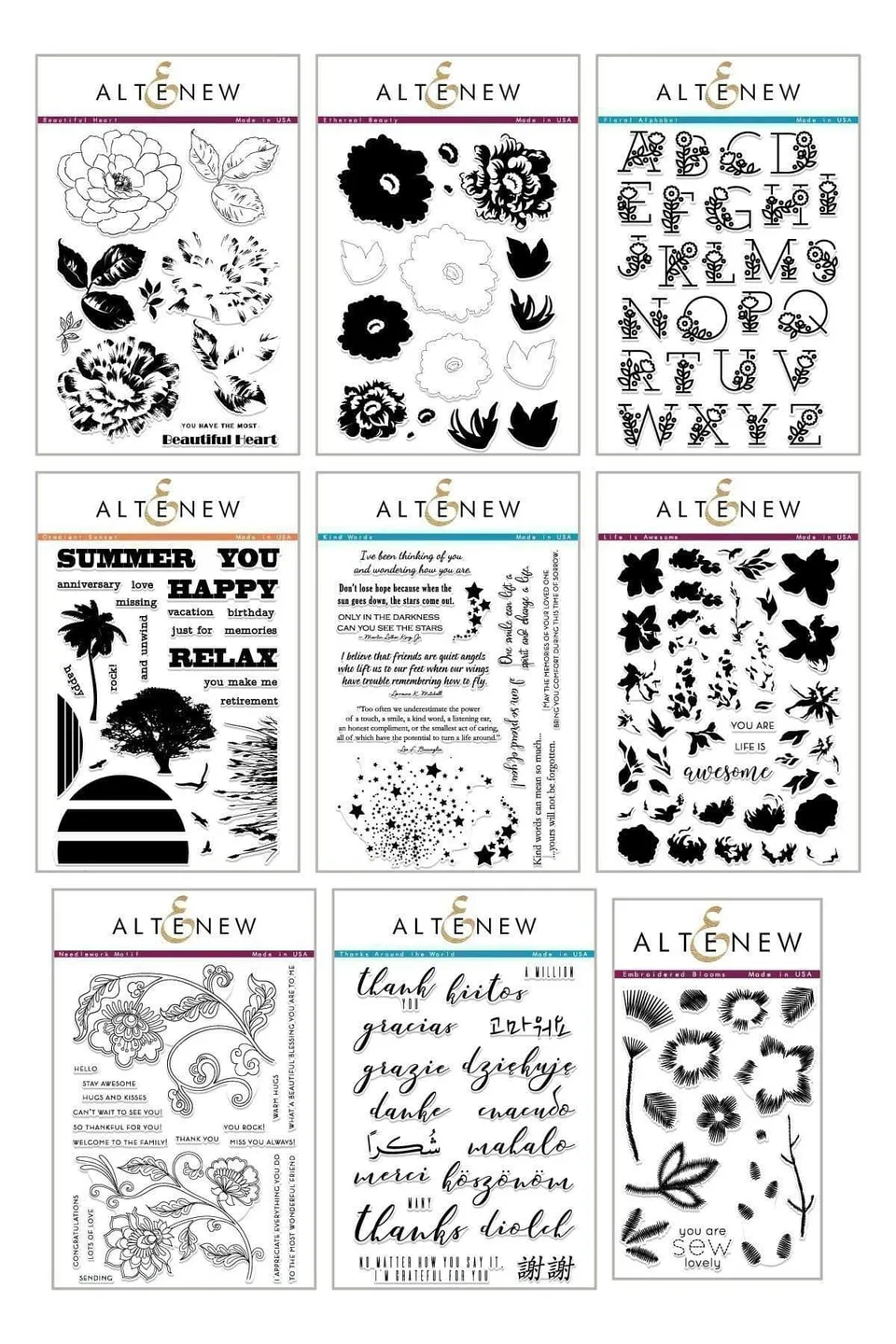 altenew-sew-in-love-stempel-bundle-9-sets-floral image 1