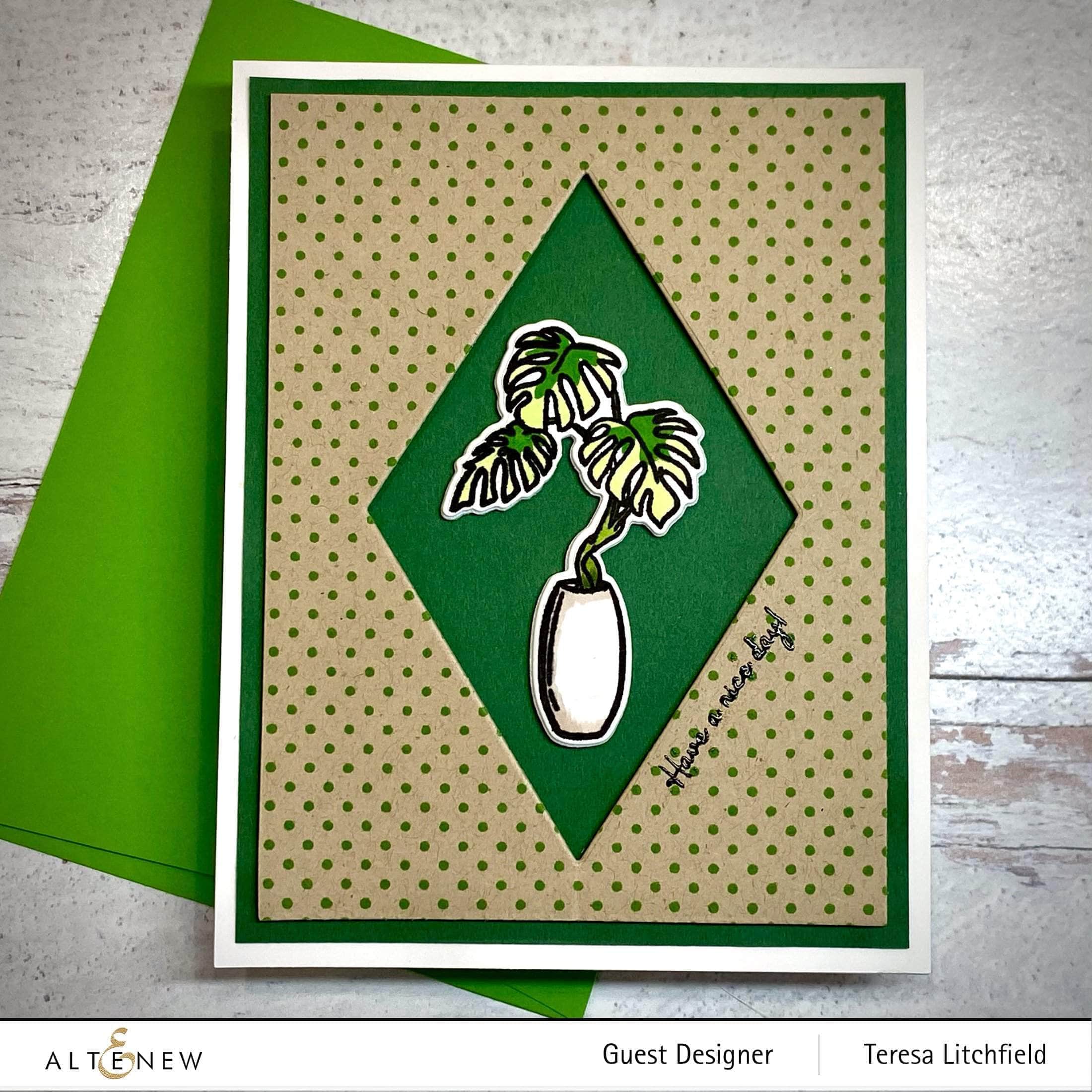 altenew-monstera-in-vase-stanzschablonen-mini-pflanze image 8