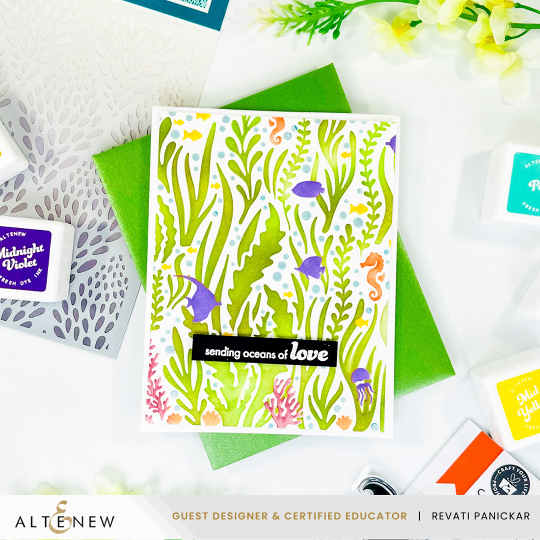 altenew-stencils-undersea-jamboree-stencil-set-3-in-1-6x6-natur image 2