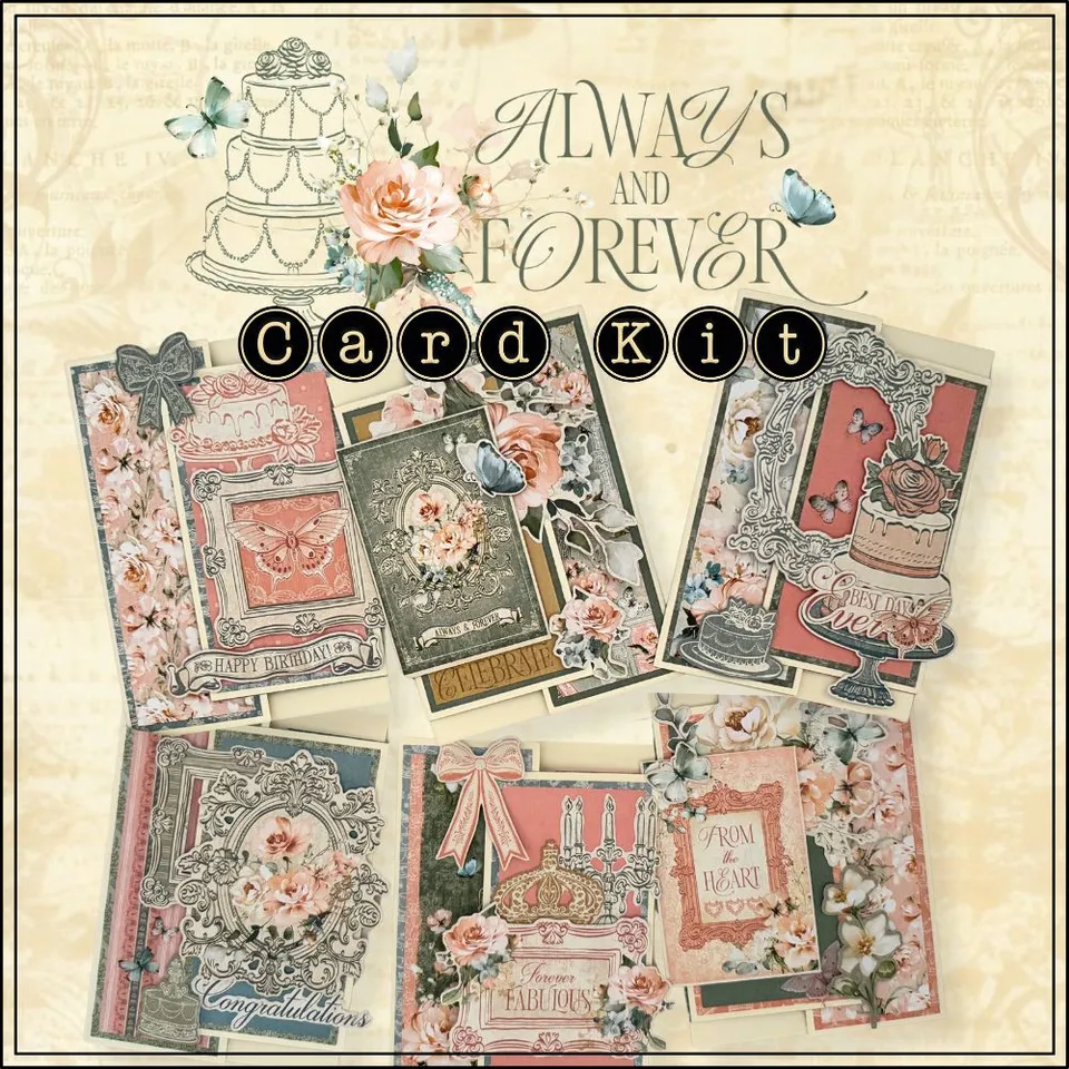 graphic-45-always-forever-karten-set-hochzeit-liebe image 1