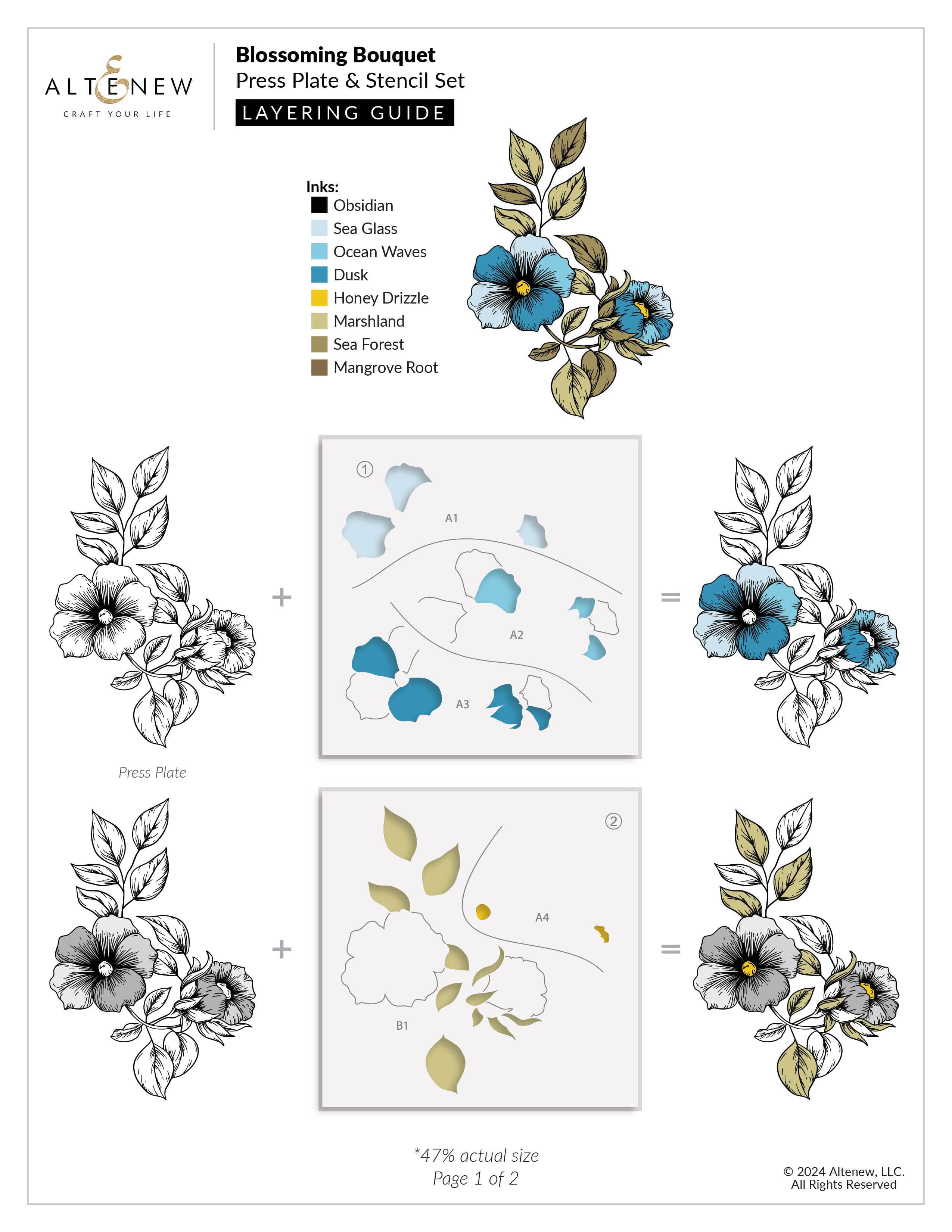 altenew-blossoming-bouquet-press-plate-betterpress-blumen image 3