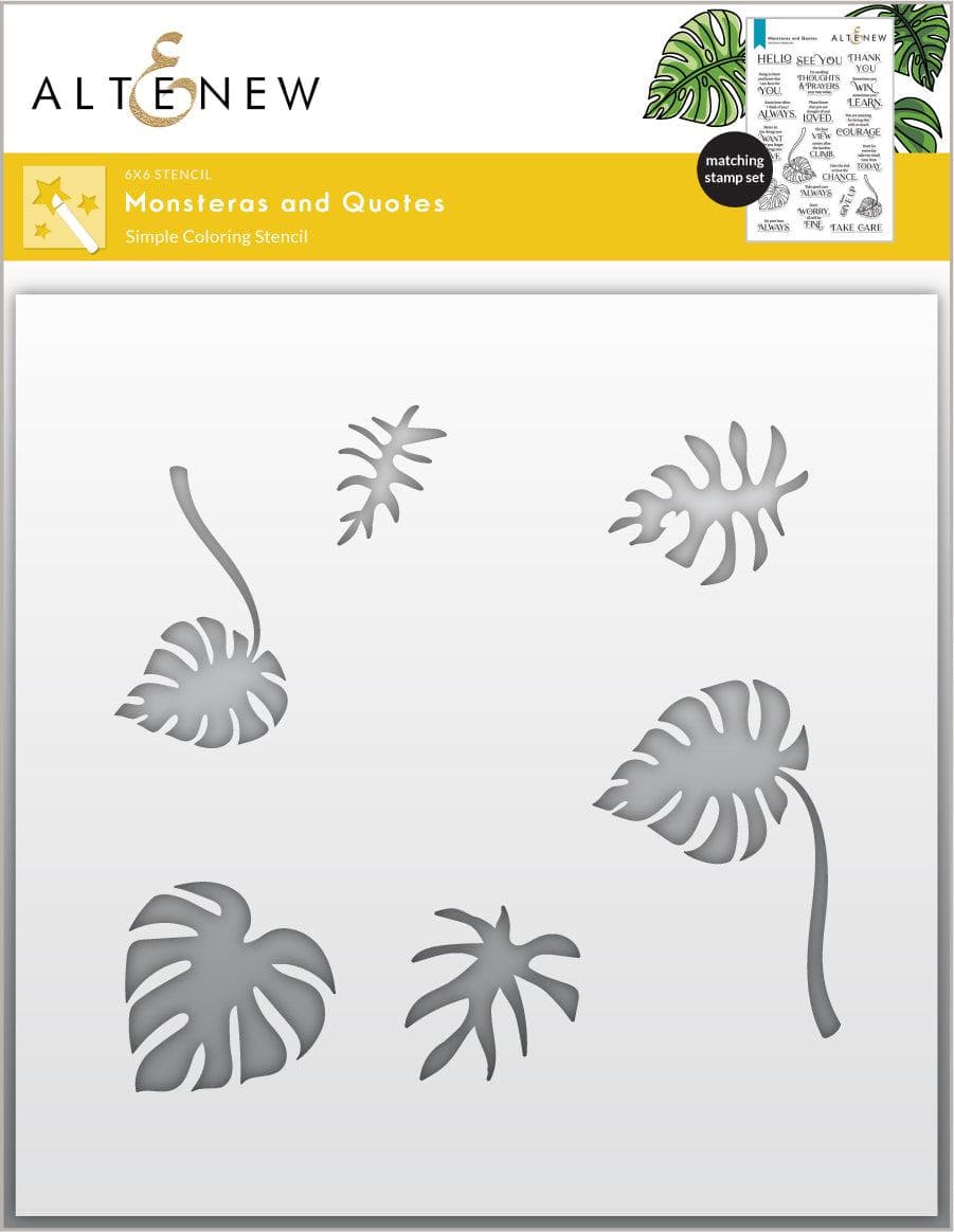altenew-monsteras-and-quotes-schablone-monstera-stencil image 1