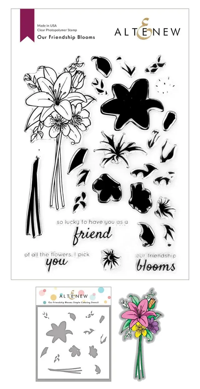 altenew-our-friendship-blooms-coloring-stencil-blumen image 1