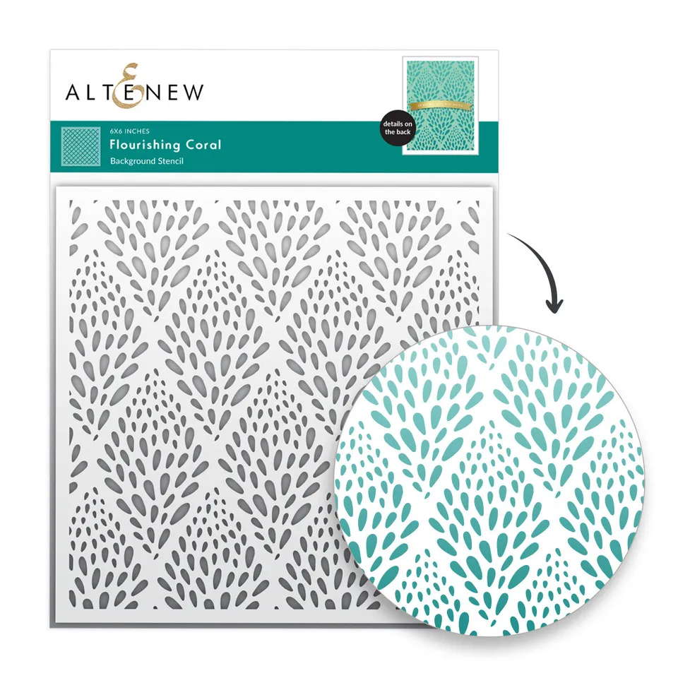altenew-flourishing-coral-schablone-hintergrund-6x6-koralle image 1