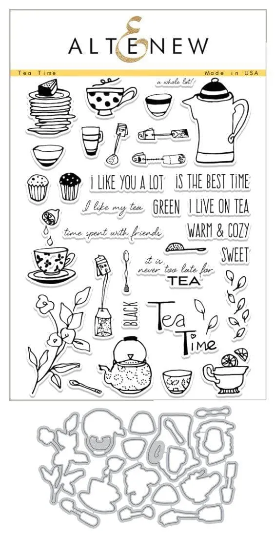 altenew-tea-time-stempel-stanzen-bundle-teekannen-6x8 image 1