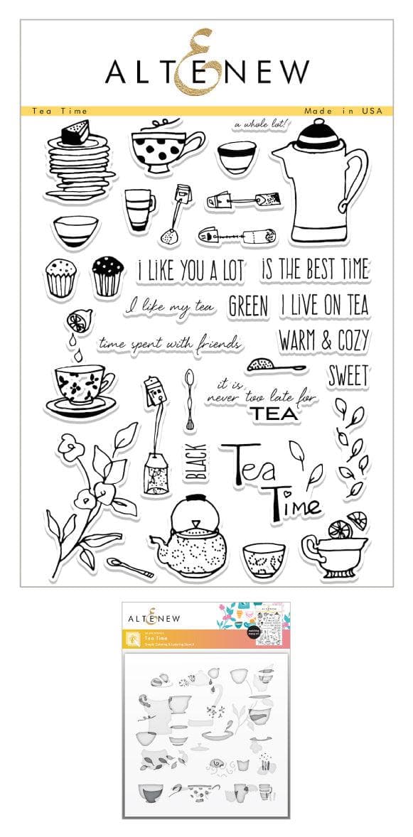 altenew-tea-time-stempel-schablonen-bundle-teekannen-6x8 image 1