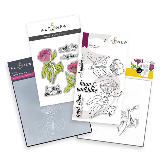 altenew-sunny-flowers-complete-bundle-stempel-stanzen-6x6 image 1