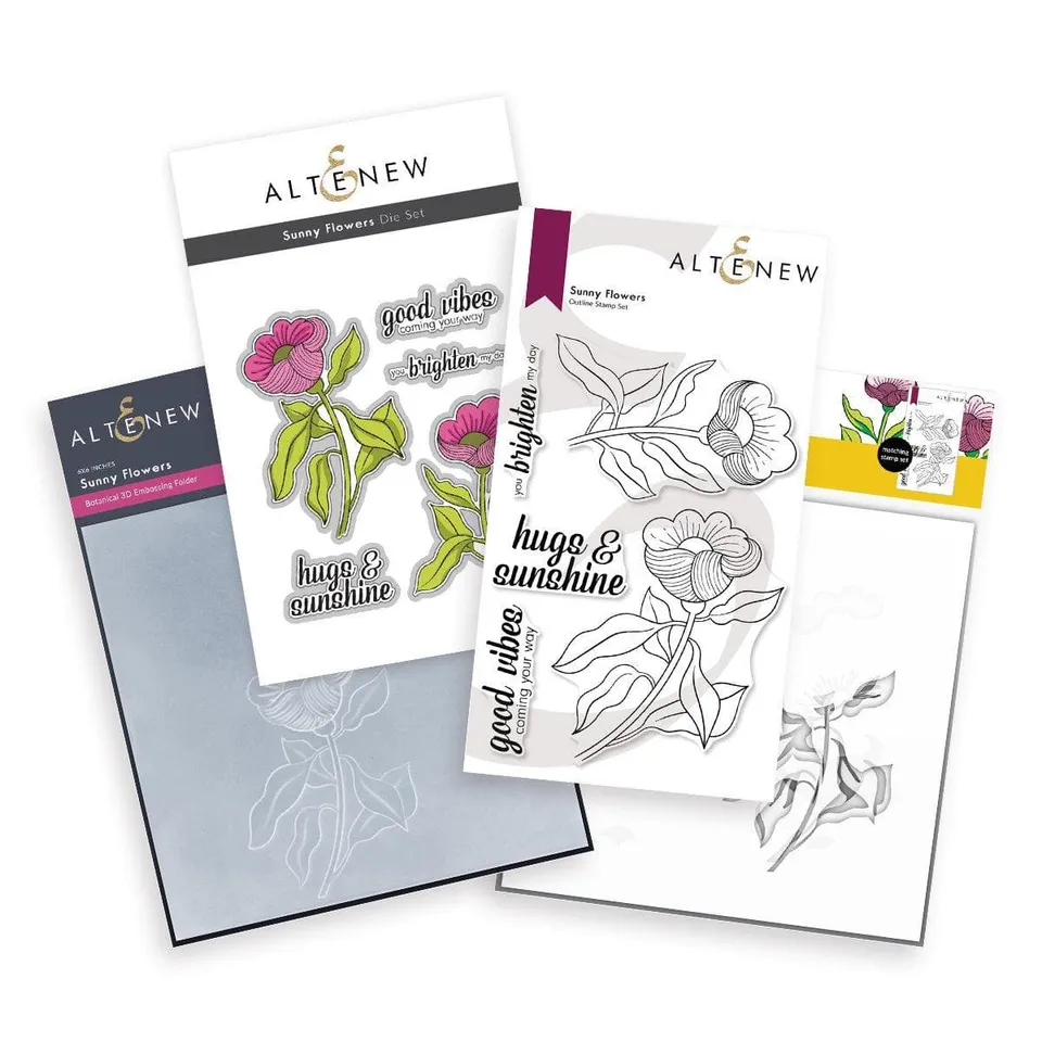 altenew-sunny-flowers-complete-bundle-stempel-stanzen-6x6 image 1
