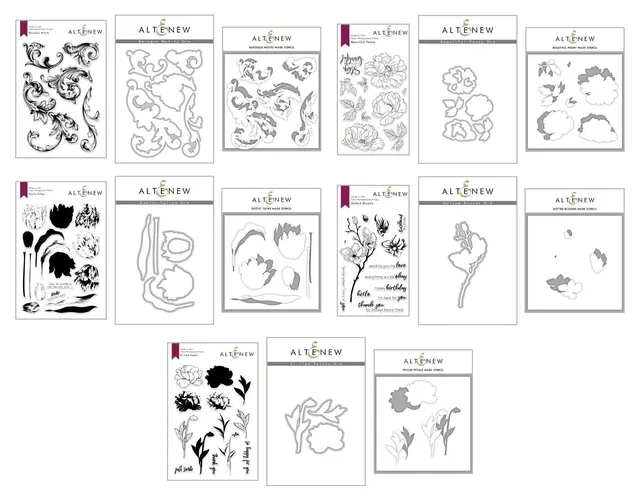 altenew-stencils-better-together-bundle-stempel-dies-floral image 1