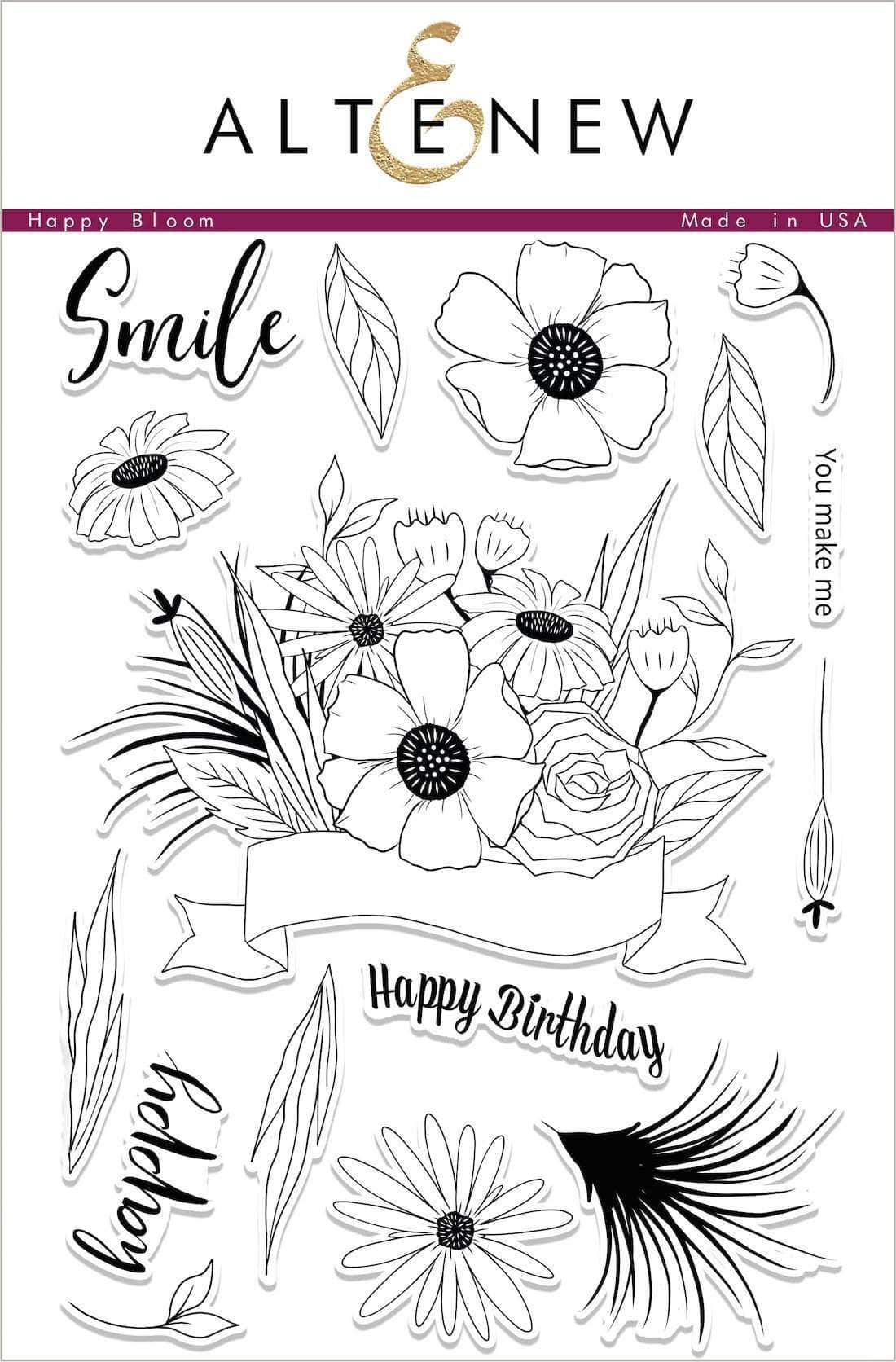 altenew-happy-bloom-stempelset-floral-6x8-zoll-16-stempel image 1