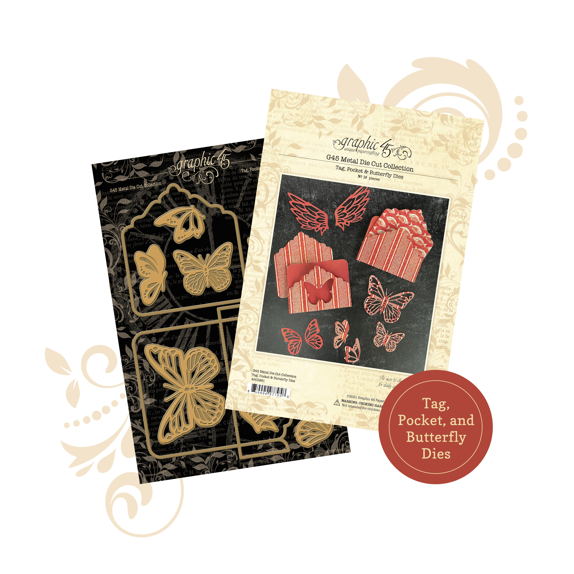 graphic-45-staples-tag-pocket-butterfly-stanzen-10tlg image 1