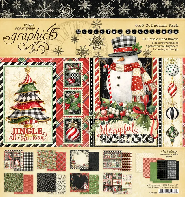 graphic-45-merry-ful-greetings-8x8-papier-24-bogen-weihnachten image 1