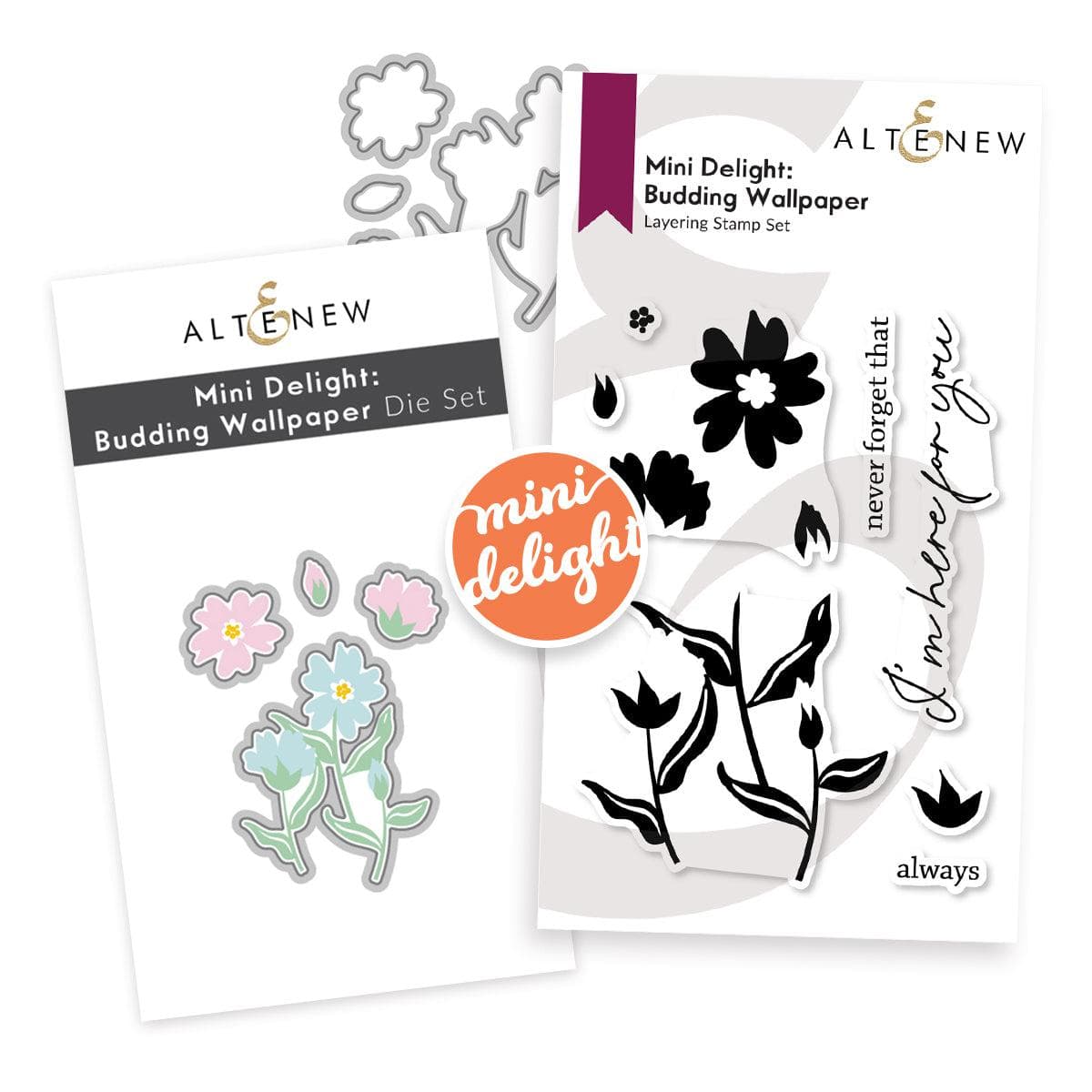 altenew-mini-delight-budding-wallpaper-stempel-stanzen-set image 1