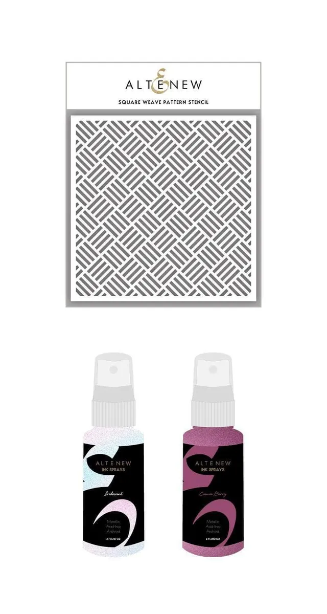altenew-inks-square-weave-schablone-2-ink-sprays-set image 1