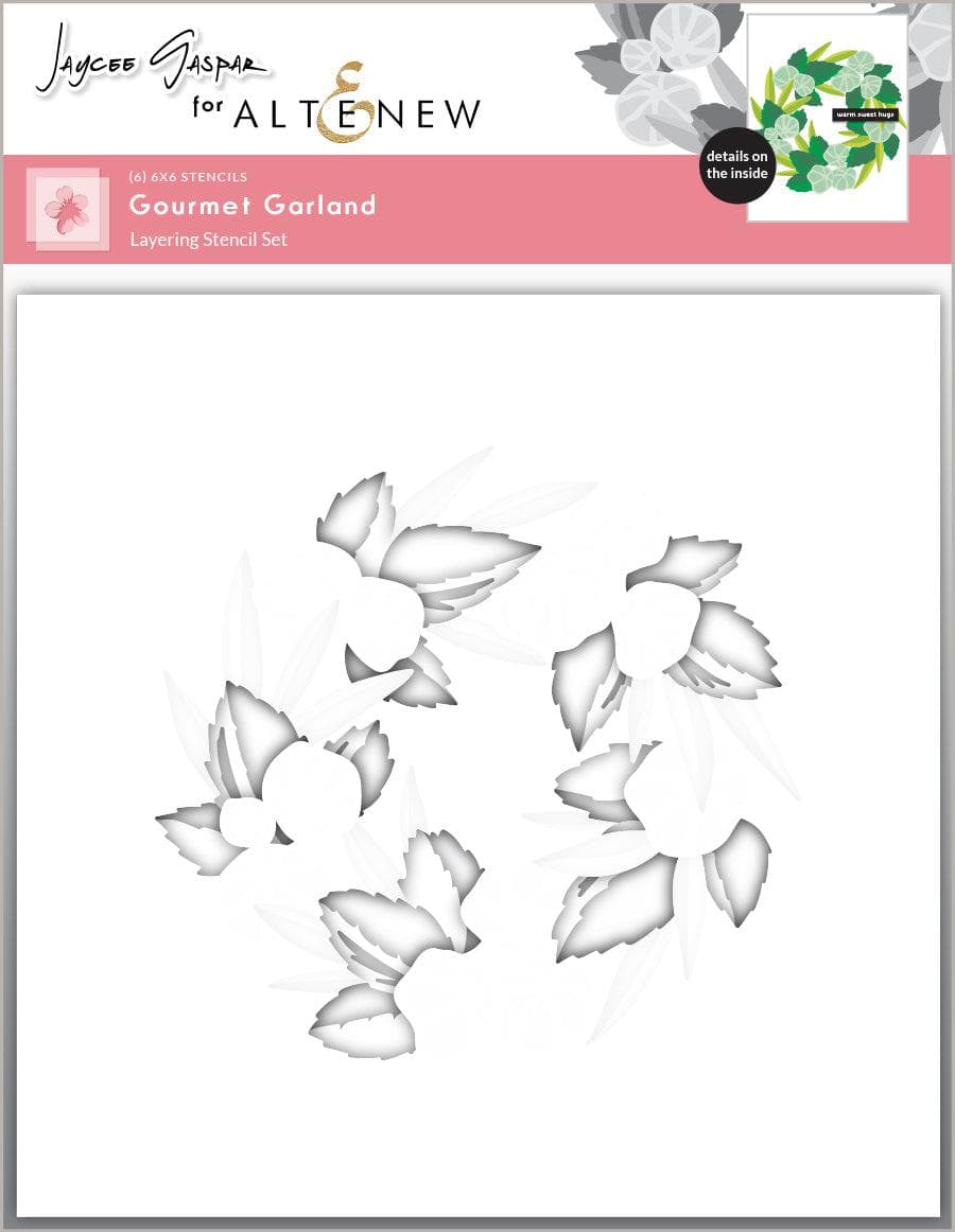 altenew-gourmet-garland-layering-stencil-set-6in1-6x6 image 1