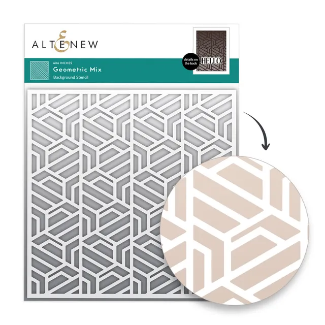 altenew-geometric-mix-stencil-schablone-6x6-hexagon image 1