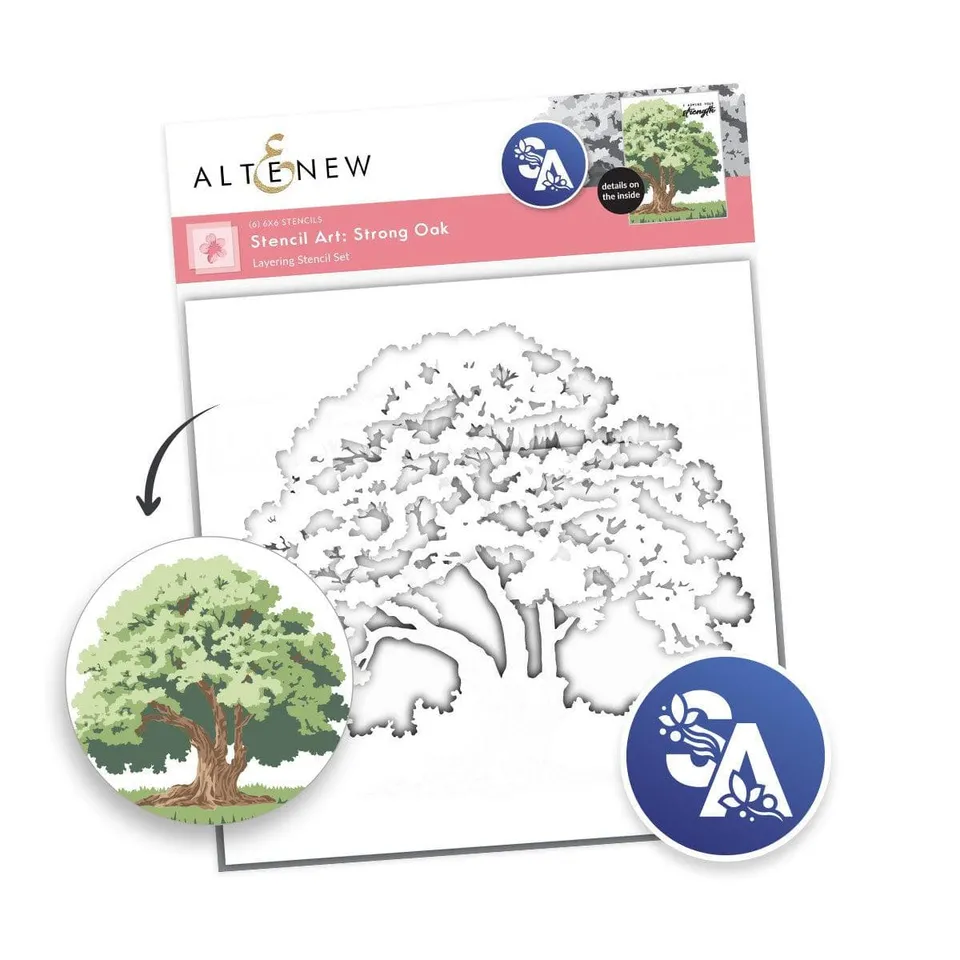 altenew-strong-oak-schablone-eiche-layering-6x6-6-in-1 image 1