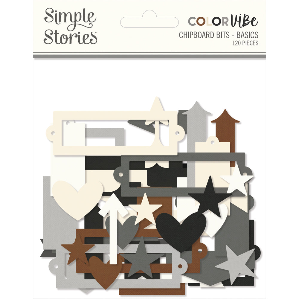 simple-stories-color-vibe-basics-chipboard-bits-sticker-120-teile image 1