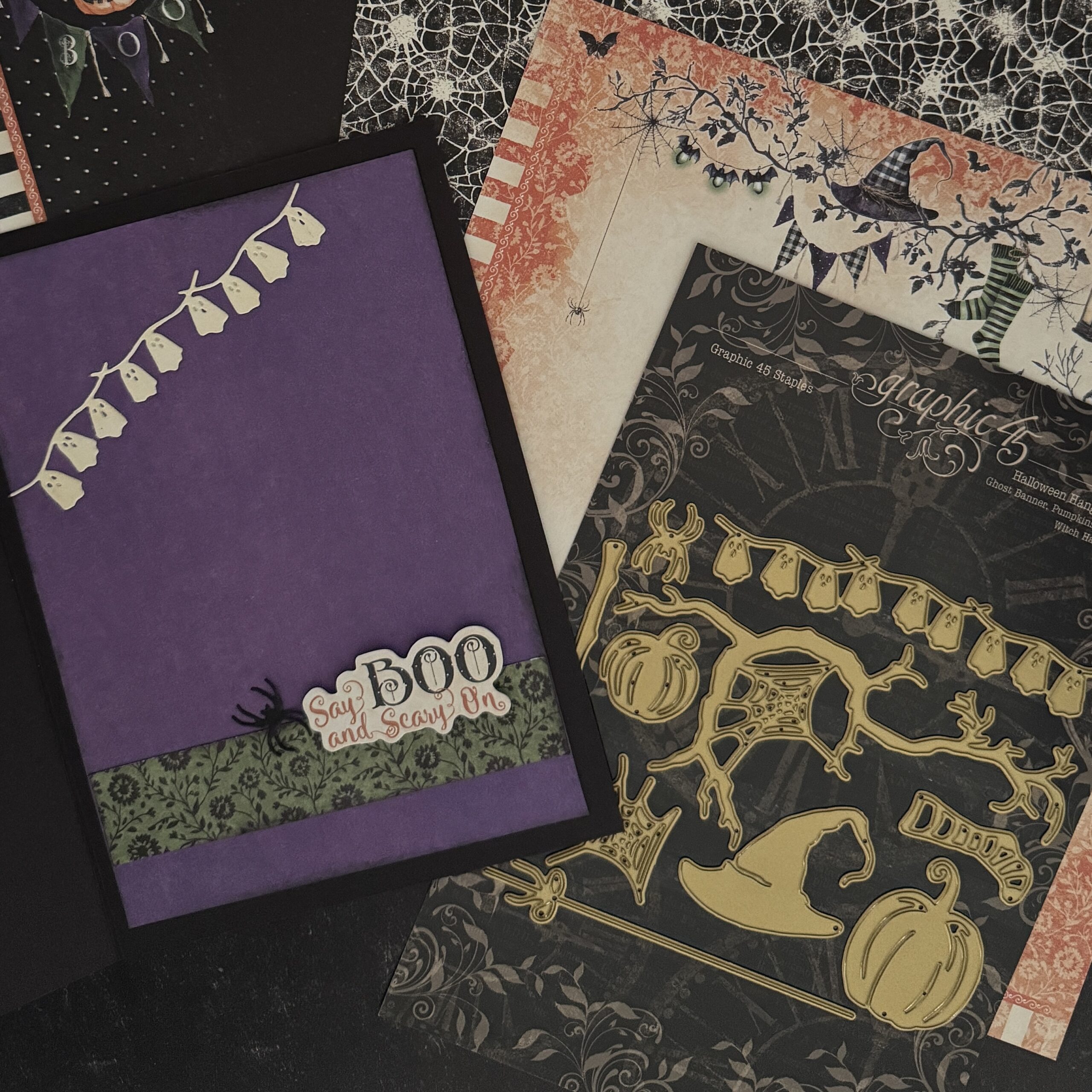 graphic-45-bootiful-greetings-halloween-hanging-die-set image 3