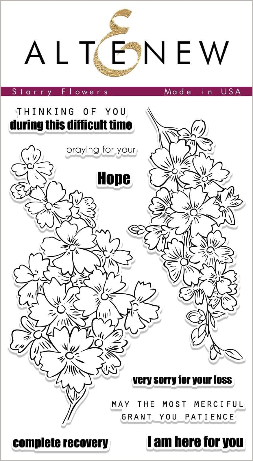 altenew-starry-flowers-stempelset-4x6-outline-beileid image 1