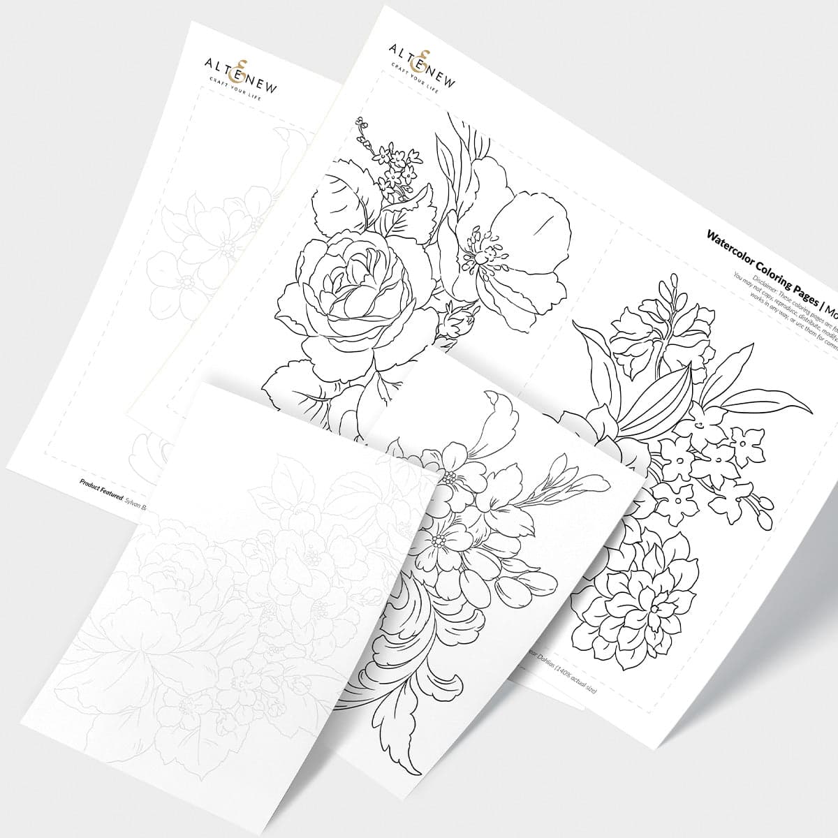 altenew-coloring-essentials-watercolor-ausmalbilder-blumen-5x7-pdf image 4