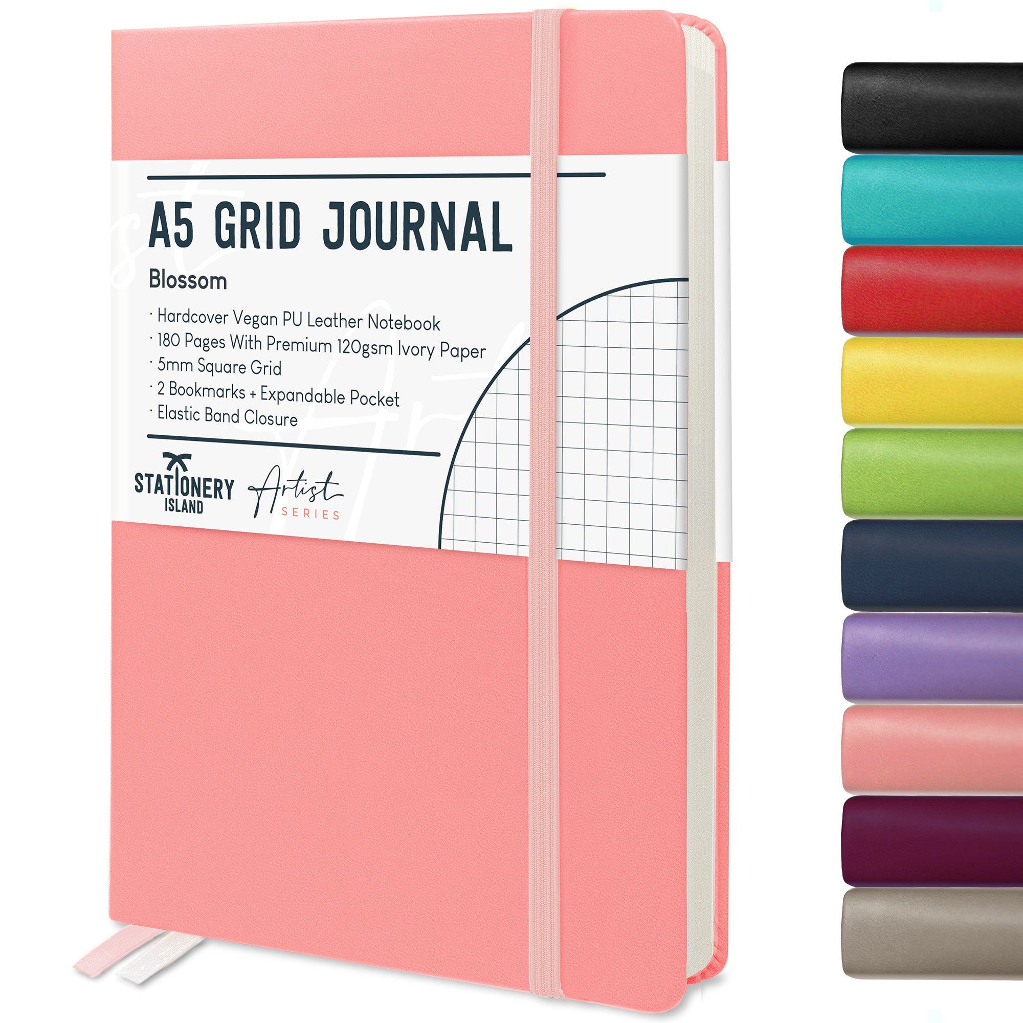 stationery-island-journals-a5-grid-journal-notizbuch-schwarz-kariert image 5