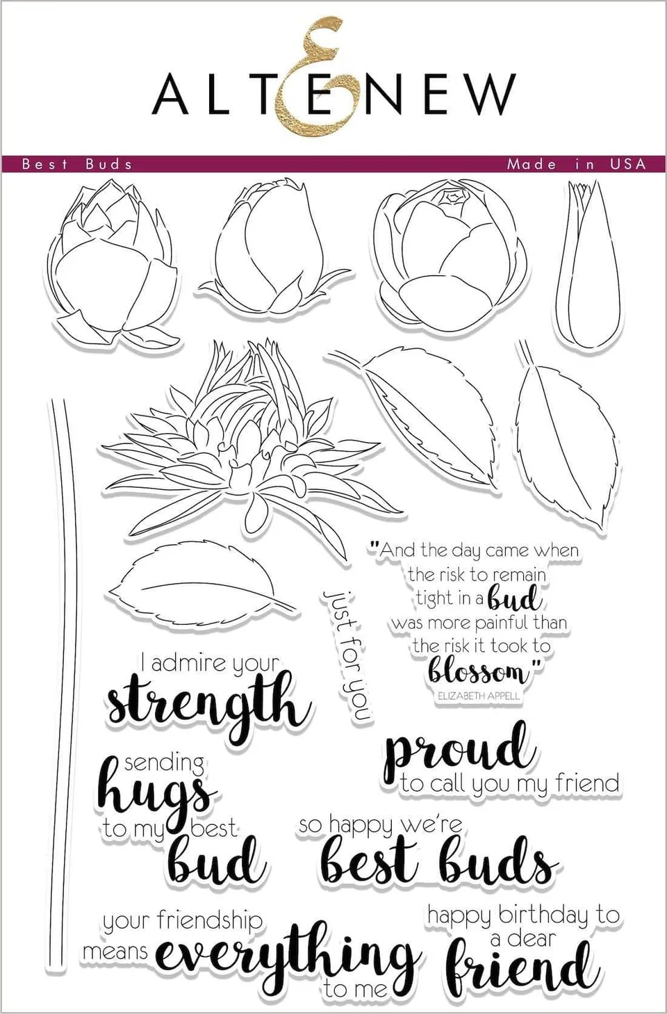 altenew-best-buds-stempelset-blumen-6x8-zoll-17-stempel image 1