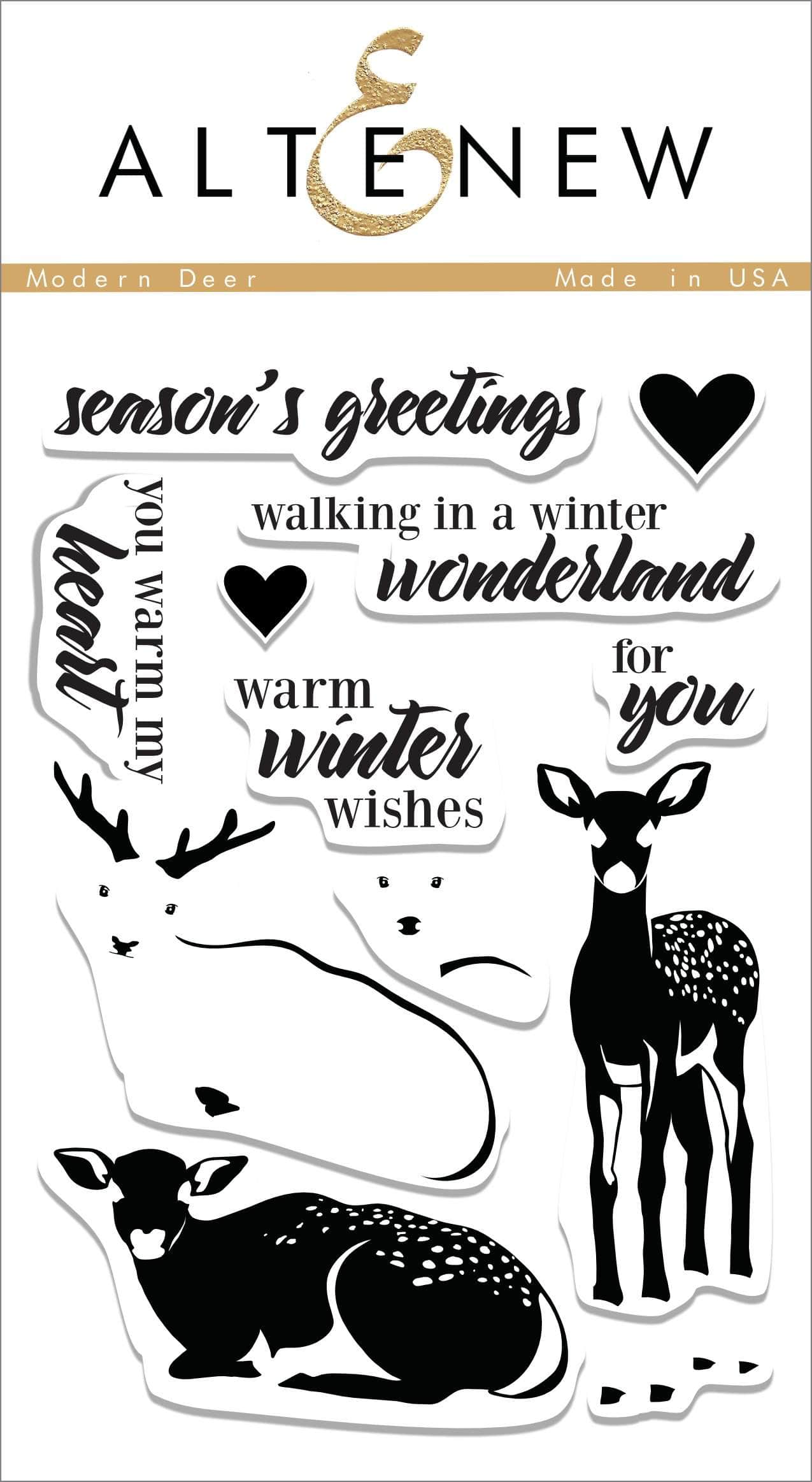 altenew-modern-deer-stempelset-hirsch-winter-4x6 image 1