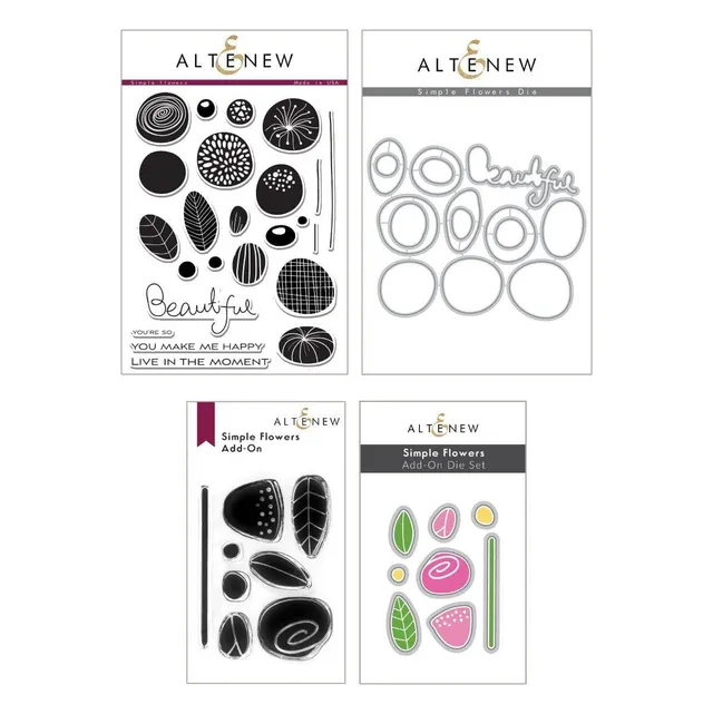altenew-simple-flowers-stempel-stanzen-bundle-komplett image 1