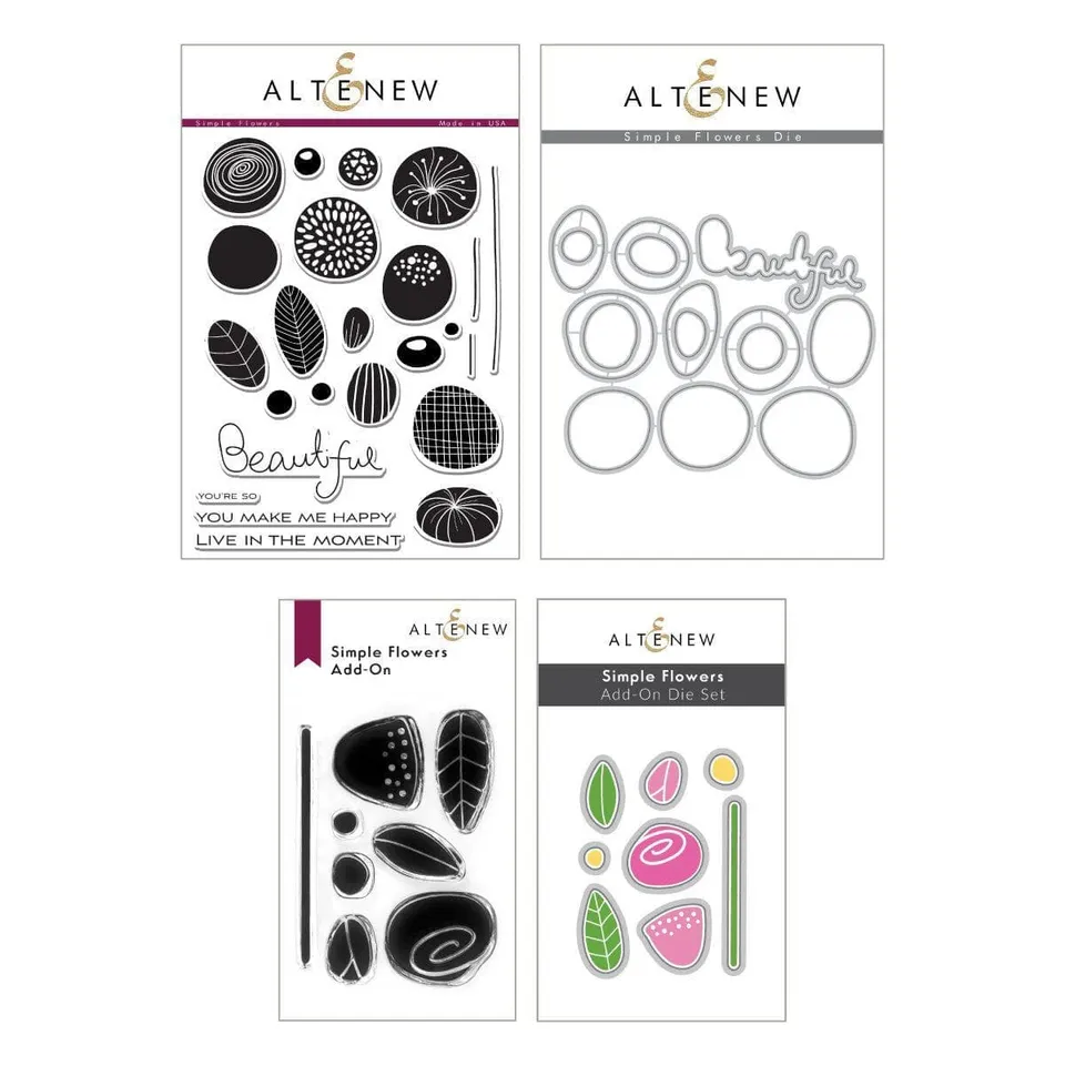altenew-simple-flowers-stempel-stanzen-bundle-komplett image 1