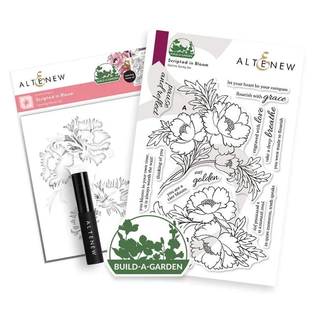 altenew-build-a-garden-scripted-in-bloom-stempel-schablone image 1