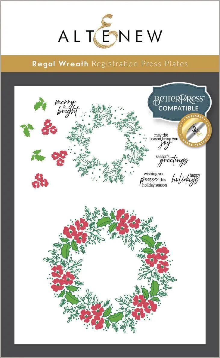 altenew-regal-wreath-press-plate-foil-platte-weihnachtskranz image 1